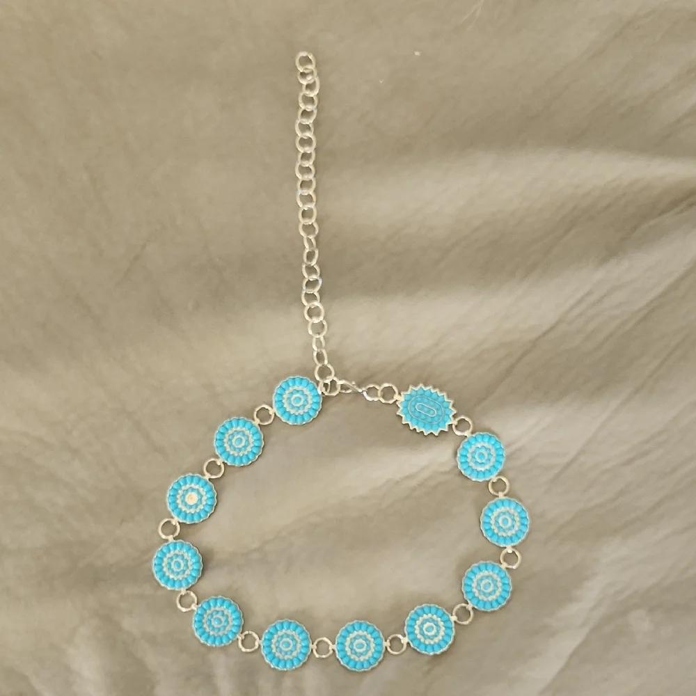 Turquoise and Silver Statement Belt with Adjustable Chain